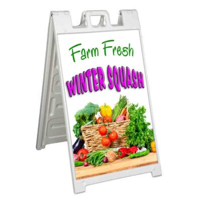 FARM FRESH WINTER SQUASH Signicade 24x36 Aframe Sidewalk Sign Banner Decal