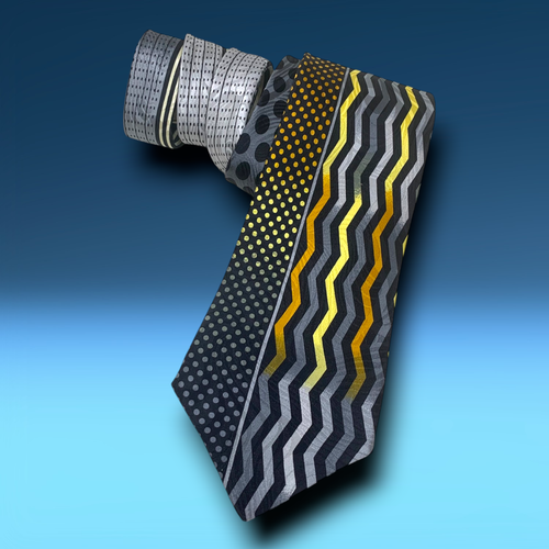 Vintage 90s Gianni Versace x Neiman Marcus Geometric Multicolor Silk Tie Necktie - Picture 2 of 6
