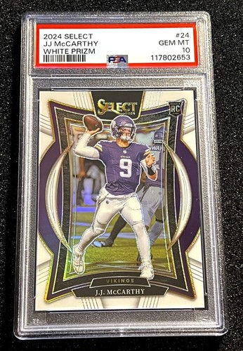 2024 Panini Select JJ McCarthy White Prizm Concourse Level PSA 10 GEM MINT # /35 - Picture 2 of 7