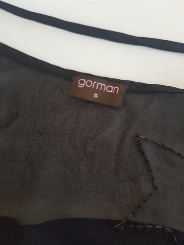 Gorman Black Silk Sheer Singlet Size S With Silver Sequin Stars & Tie Straps - Picture 5 of 10