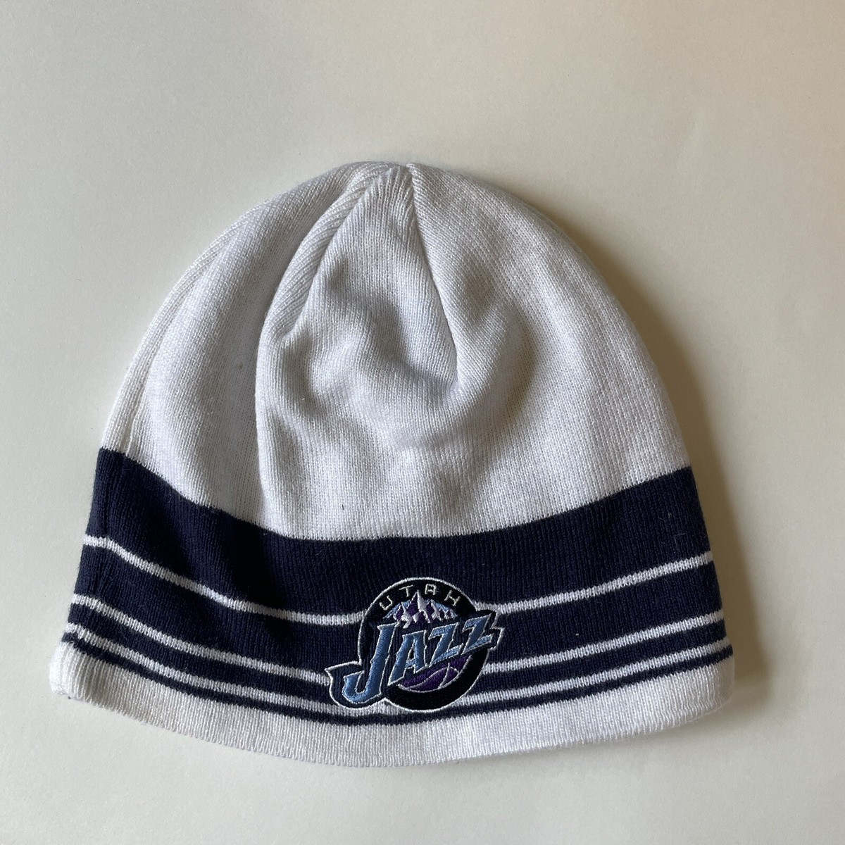 帽子 [0] VINTAGE NBA UTAH JAZZ BEANIE Vintage 1990s UTAH JAZZ NBA Logo 7 Purple Embroidered Knit