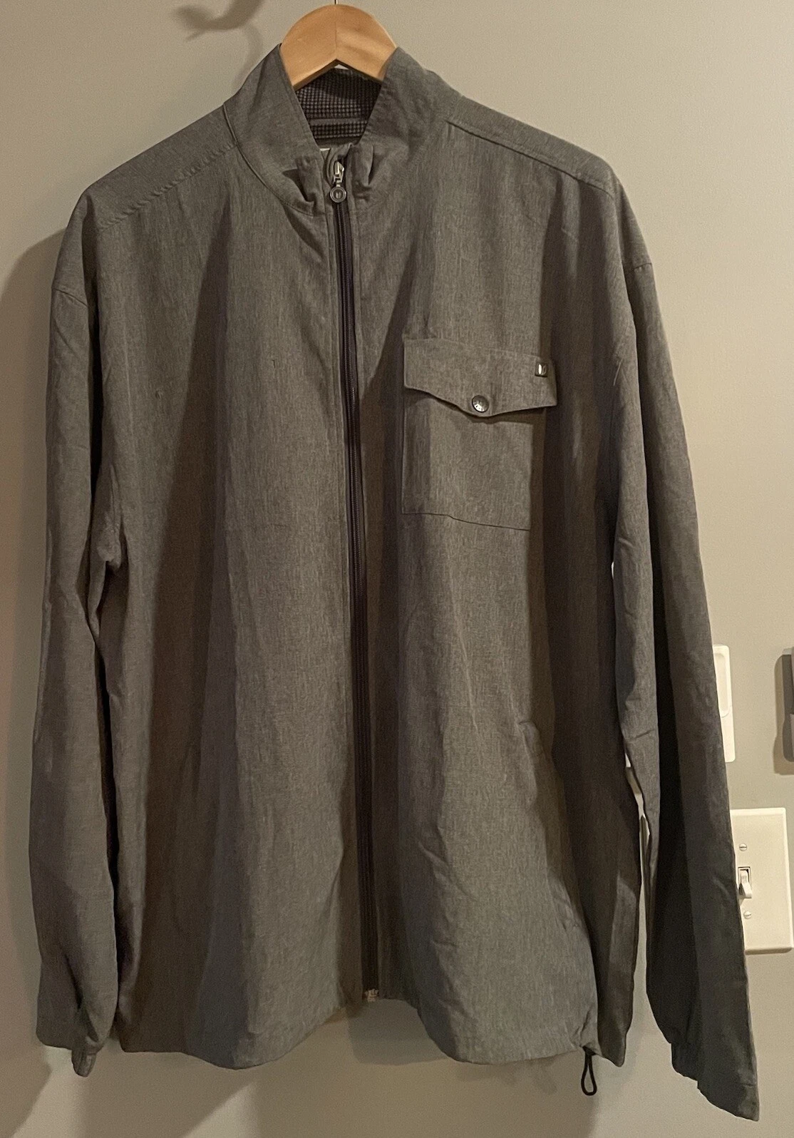 Linksoul Jacket Zip Up Windbreaker Drawcord Waist Stretch Athletic Golf XLarge