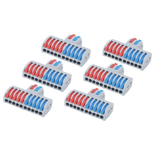 6 pz connettore cavo leva 2 in 10 connettori filo elettrico collegamento rapido collegamento - Foto 20 di 24