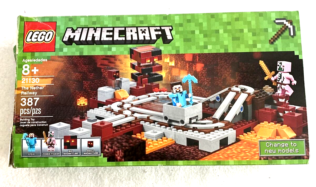 LEGO MINECRAFT THE NETHER RAILWAY 21130 COMPLETE WITH MANUAL