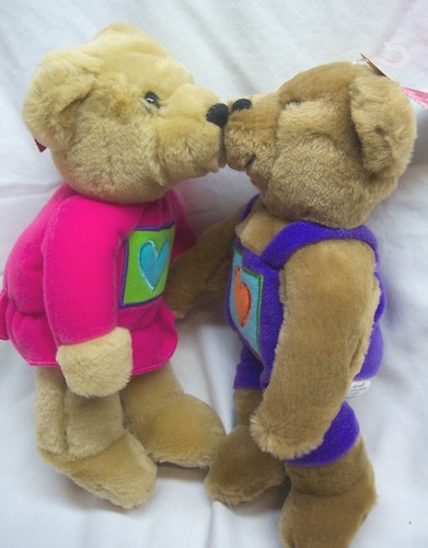 VINTAGE HALLMARK KISS KISS TEDDY BEARS 9" MAGNETIC PLUSH Stuffed Animals Toy