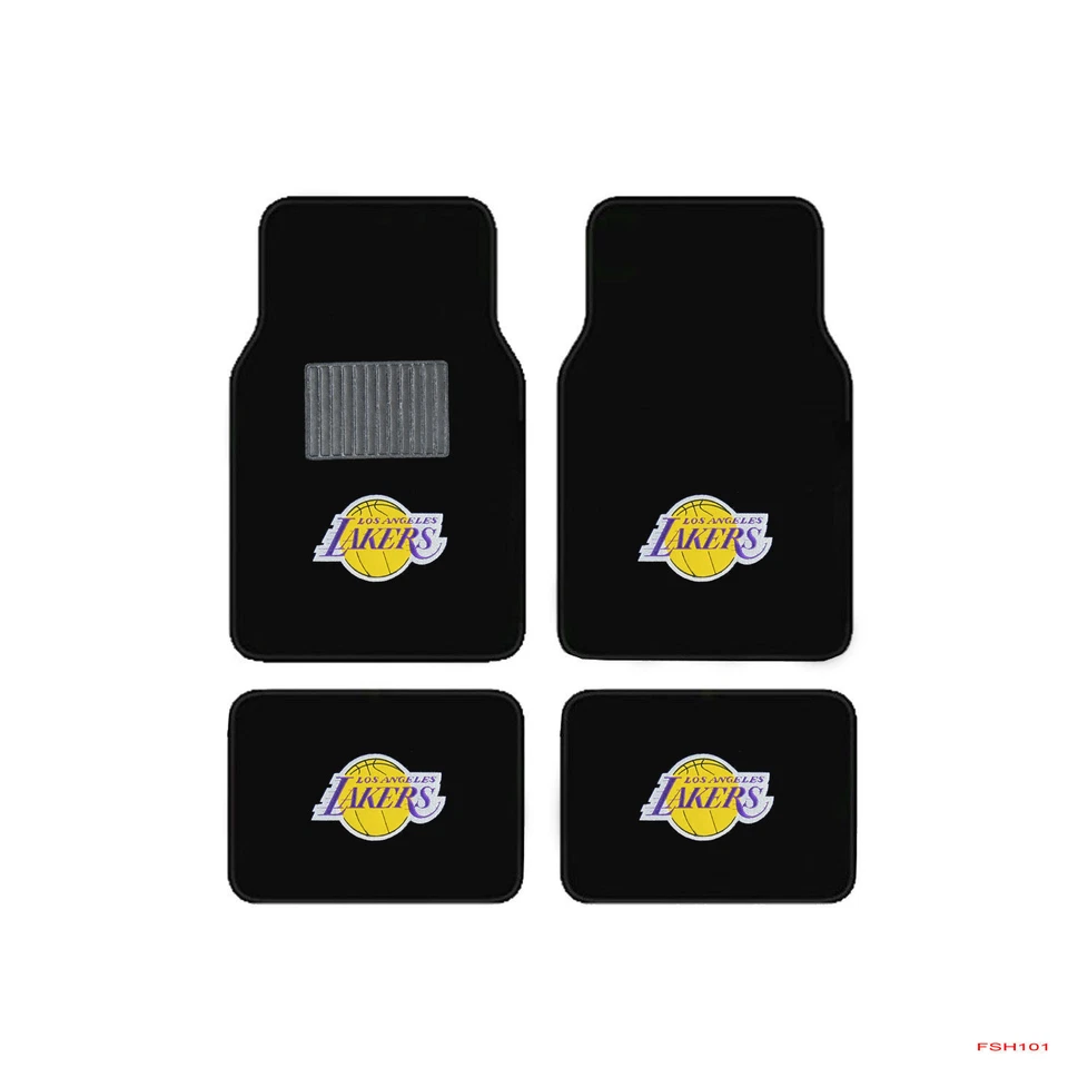 New 4pcs NBA LA Los Angeles Lakers Car Truck Front Back Carpet Floor Mats Set - Image 1 of 1