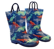 Blue Rainboots Unbranded Kid's Size 11 Dinosaur Rubber Boots for Boy or Girl NEW