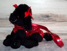 Confetti Brand Stuffed Plush Dog red sequined handbag purse Black Poodle B89