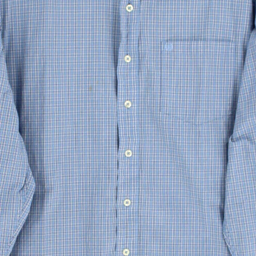 Camisa con botones IZOD para hombre talla L azul blanco manga larga cuello abotonado Foto 2 de 4