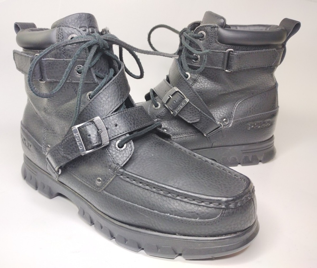 Polo Ralph Lauren Buckle Boot Zig Zag II Black Pebbled Polo Ralph Lauren Buckle Boot Zig Zag II Black Pebbled