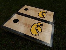 Regulation Black Border Iowa State Hawkeyes Cornhole Boards W/ Bags
