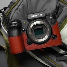 Genuine Leather Camera Bag Protect Case Cover Base Grip For Fuji XH2 X-H2 X-H2S