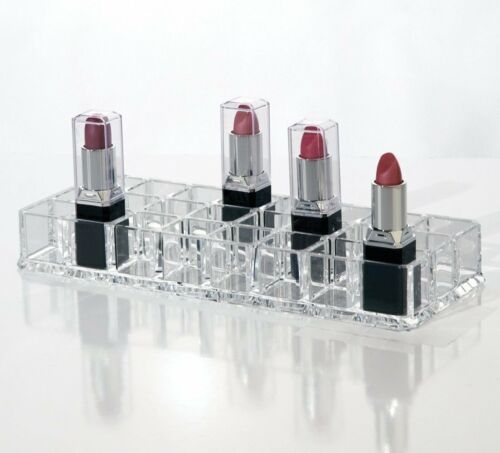 24 Compartment Clear Acrylic Brush Lipstick Nail Polish Holder Organiser Storage - Picture 1 of 2