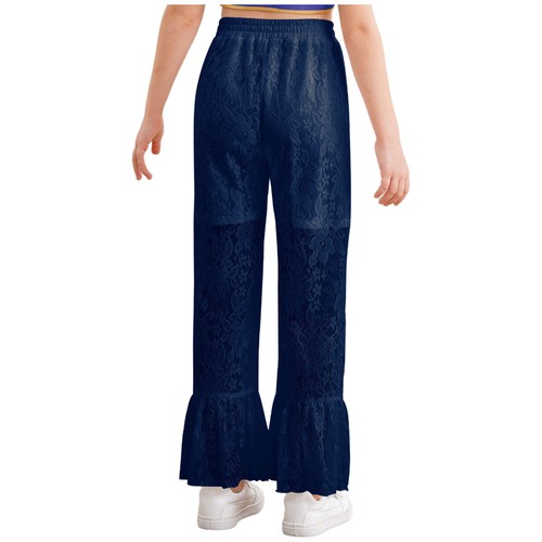 Kids Girl's Sweatpants Yoga Trousers High Waist Pants Fashion Bell Bottom Long - Picture 36 of 63
