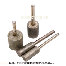 Diamant Schleifstift Fräser 6 - 40 mm Zylinder Schleifkopf 6mm Schaft Glas Stein