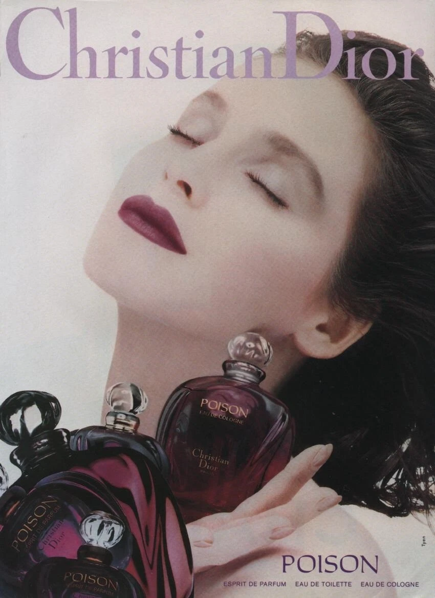 Publicité papier Parfum. Perfume ad. Dior Poison 1990 France