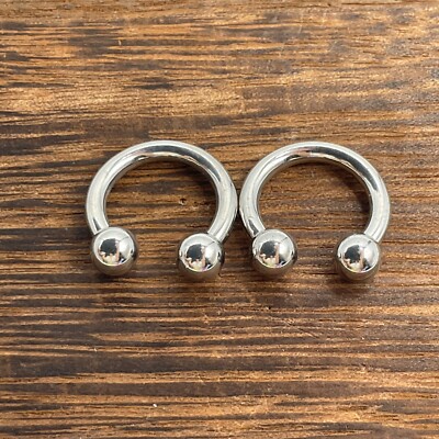 Body Jewelry Horseshoe 10g Set of 2 Surgical Steel Circular Barbell Ear Septum