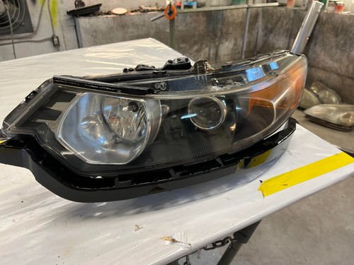 For 2009-2014 Acura TSX Matte Black DRL White LED Halo Projector Headlights HID