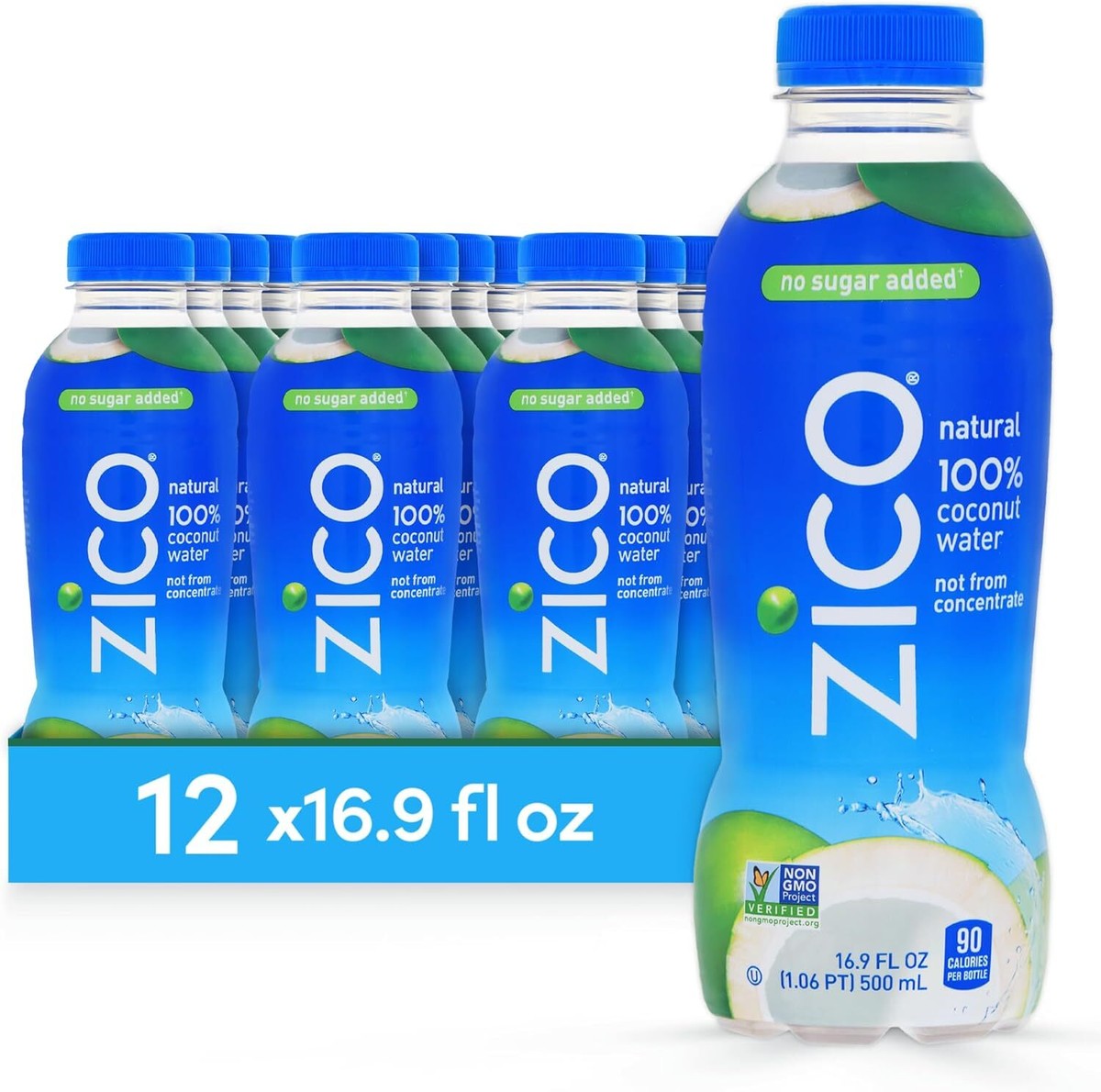 ZICO Natural 100% Coconut Water Drink, No Sugar Added Gluten Free