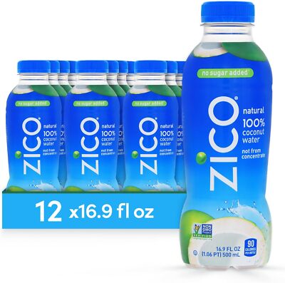 ZICO Natural 100% Coconut Water Drink, No Sugar Added Gluten Free