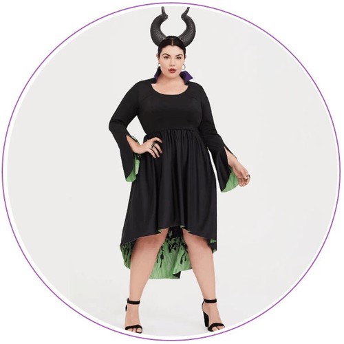Disney x Torrid Size 22 Maleficent Hi-Lo Skater Dress Costume Halloween