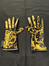 VERSACE LEATHER LADIES GLOVES MEDUSA BAROQUE STYLE SIZE SMALL WOMENS 8 AUTHENTIC