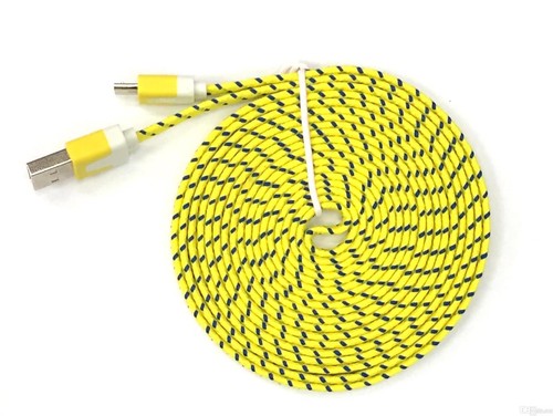 NTJ 10FT LONG Flat Braided Fabric Charger Cable charging for MICRO USB data sync - Picture 18 of 22