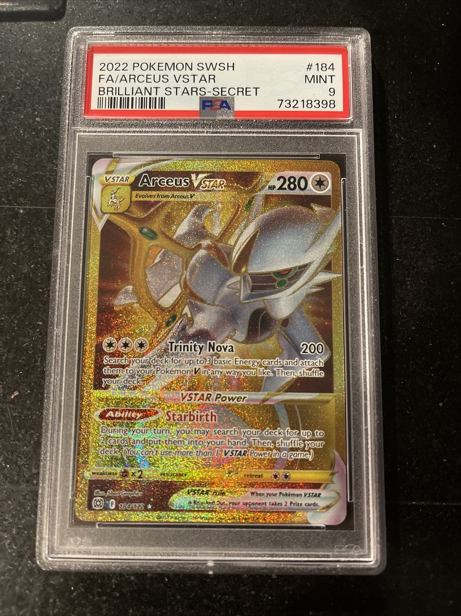 Pokemon PSA9 Arceus VSTAR Gold Full Art Brilliant Stars 184/172 | eBay