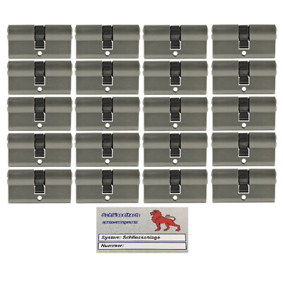 20x Profilzylinder 60mm 30/30 100x Schlüssel Gleichschließend mit Codekarte