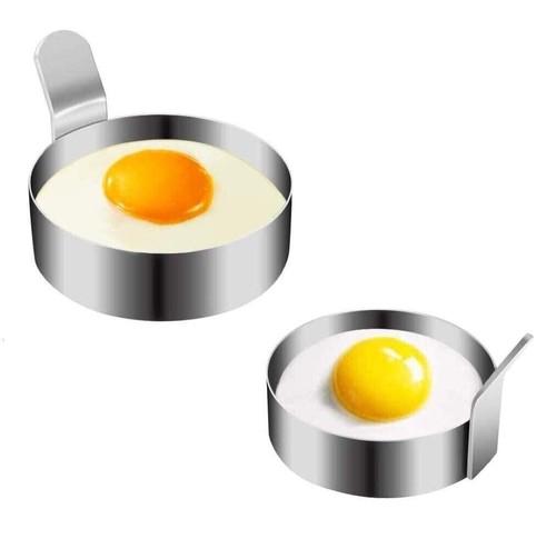 5Pcs Stainless Egg Ring Fry Poacher Mould Perfect Fired Eggs Pancakes & brush UK - Picture 2 of 4