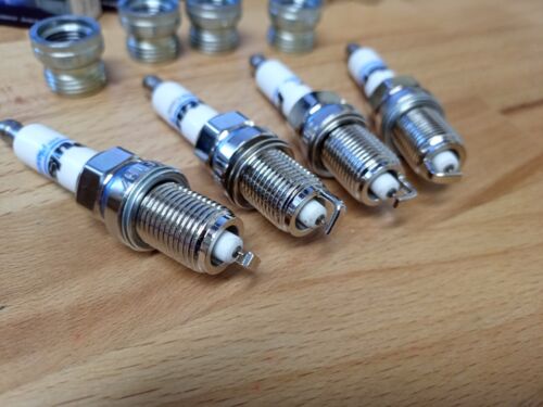 4x Ford Pinto Engine Pulstar Plasma Core Iridium Spark Plugs + Insert Adaptors - Picture 2 of 7