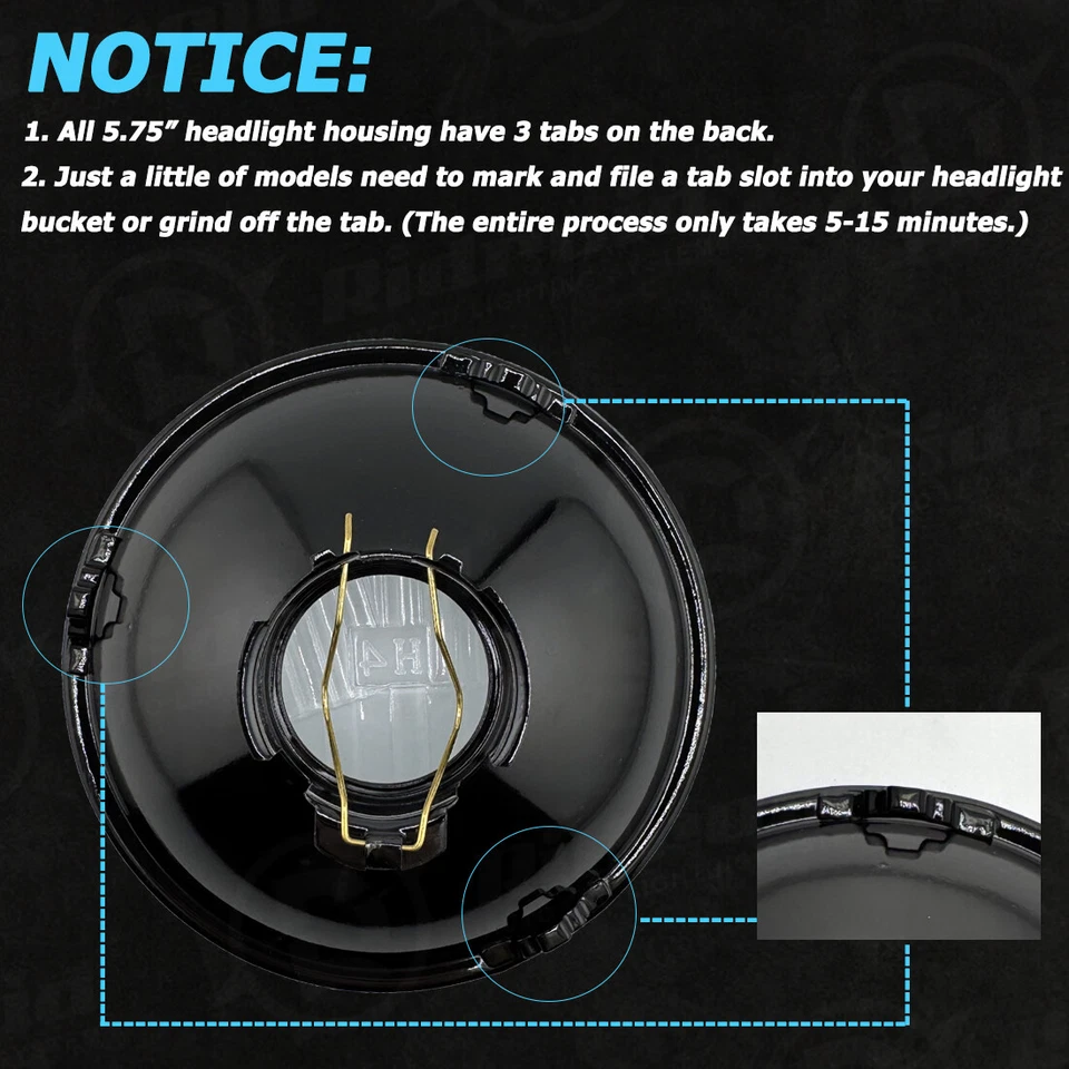 Faros de conversión redondos 4x5-3/4 5,75" y LED H4 100W para BMW 325i 528i 535i E30 Foto 4 de 4