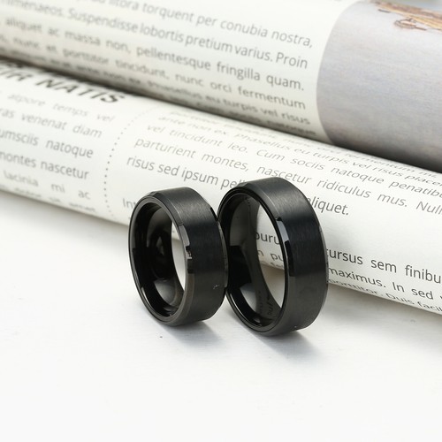 8mm Stainless Steel Mens Spinner Ring Plain Matte Brushed Wedding Ring Size O-Z7 - Picture 8 of 13