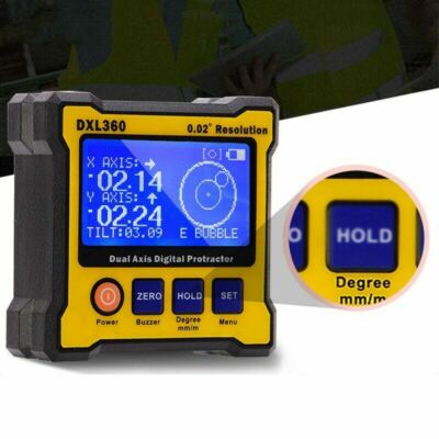 DXL360 Inclinometer Angle Finder Dual Axis Digital Angle Protractor Magnetic