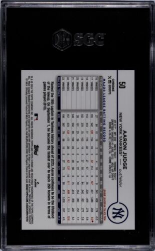 2024 Topps Chrome AARON JUDICE RIFRATTORE VARIAZIONE IMMAGINE SP #50 NY Yankees SGC 10 - Foto 2 di 2