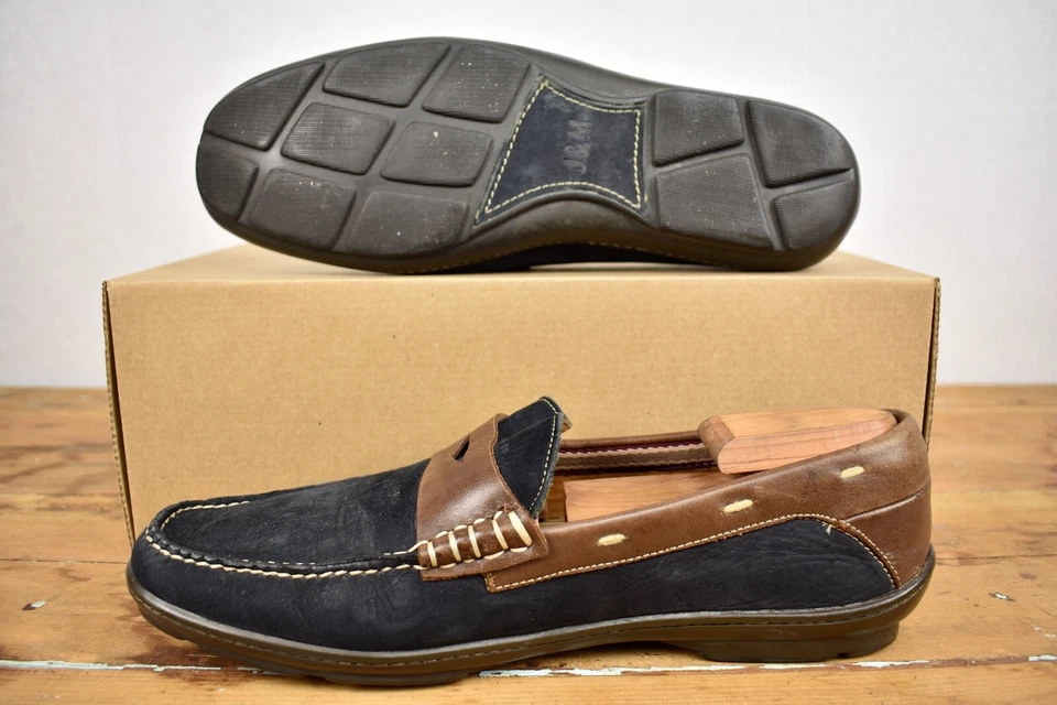 Mocasín de conducción Johnston & Murphy negro con adornos de cuero marrón talla: 9,5 M Foto 4 de 4