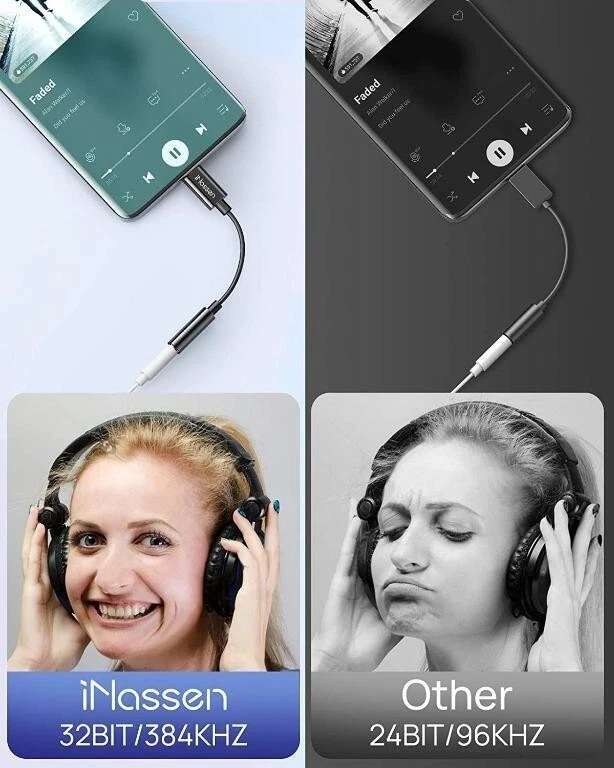 *TOP QUALITY* iNassen USB C to 3.5mm Headphone Jack Adapter Type C to Aux Audio - Image 4 of 4