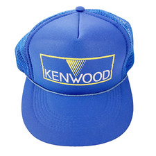 Vintage Kenwood Yellow Blue Mesh Snapback Catalina Suede Puff Trucker Hat Cap