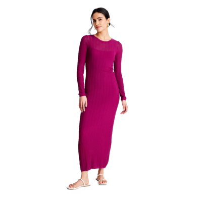 Jenny López Vestir De Jenny Women's Long Sleeve Sher Midi Dress