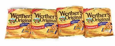 Lot of (4) Werther s Original Caramel Hard Sugar Free German Candy 1.46oz Bags