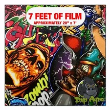 Hydrographic film Zombie Pop Sticker Bomb hydro dipping 7' x 20" hydro dip