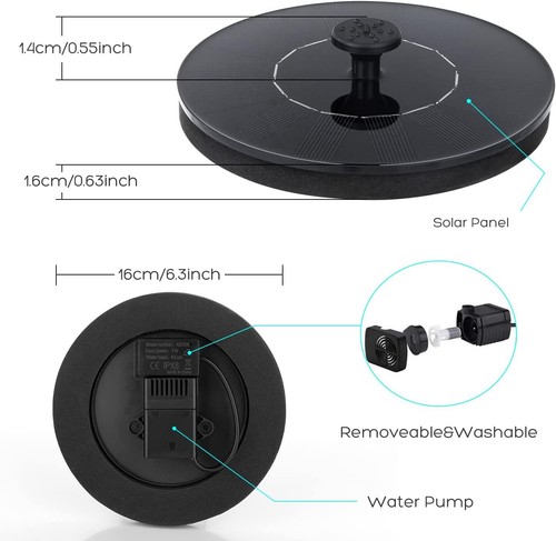 Solar Power Fountain Submersible Floating Water Pump Bird Bath Pond Garden Pool - Picture 13 of 15