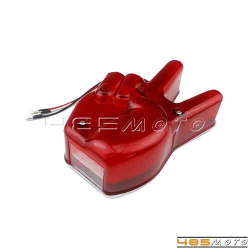 Motorcycle Peace Sign License Plate LED Tail Light For Harley Bobber Cafe Racer - Picture 8 of 12