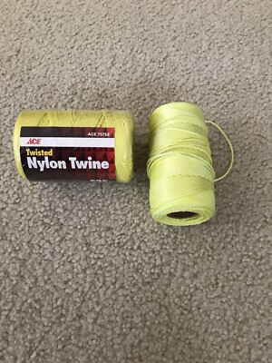 Lot of 2 ACE Twisted yellow Nylon Twine - 1 used, 1 NEW 525 ft.