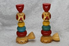 Vintage Russian Folk Art Wooden Roosters/Chickens 2 