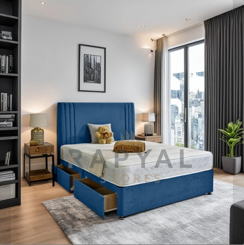 ORTHOPAEDIC DIVAN BED SET WITH MATTRESS AND HEADBOARD 3FT 4FT6 Double 5FT King - Image 4 of 4