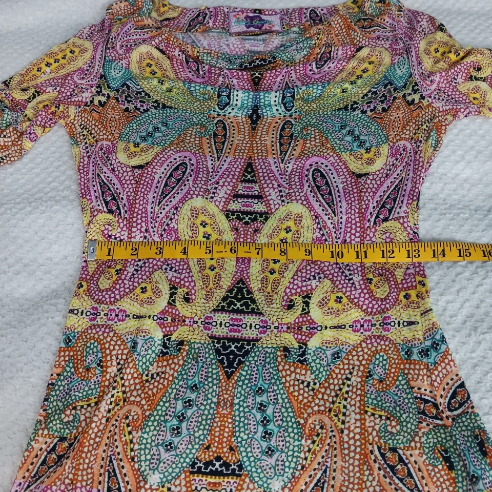 Robert Graham Pullover Cowl Neck Fitted Women's Colorful Casual Paisley Blouse - Image 4 of 4