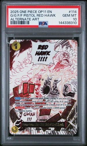 One Piece - OP11-114 Gum-Gum Fire-Fist Pistol Red Hawk - Event Manga PSA 10