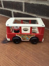 VINTAGE 1969 FISHER PRICE LITTLE PEOPLE MINI BUS FP-141 USA MADE TOY With Dog