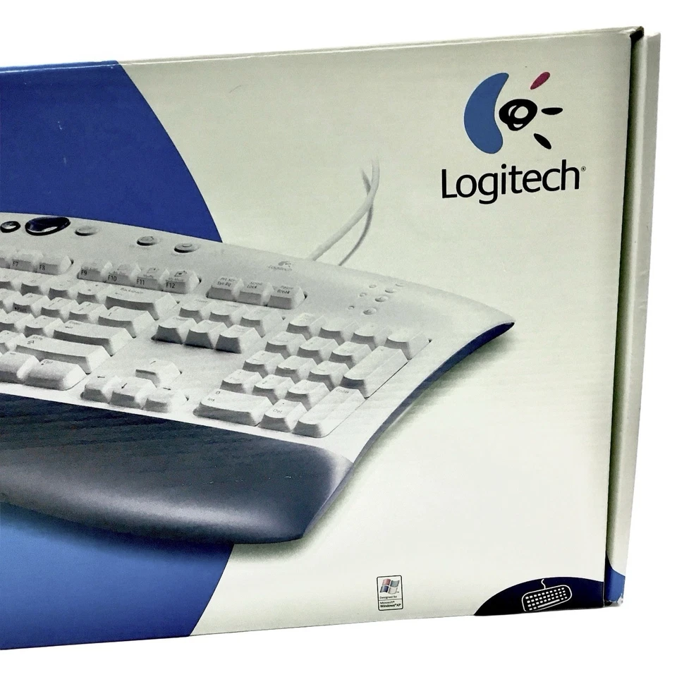 NEW Vintage Logitech Access Keyboard Wired PS/2 Model 967228-0403 White - Image 3 of 4